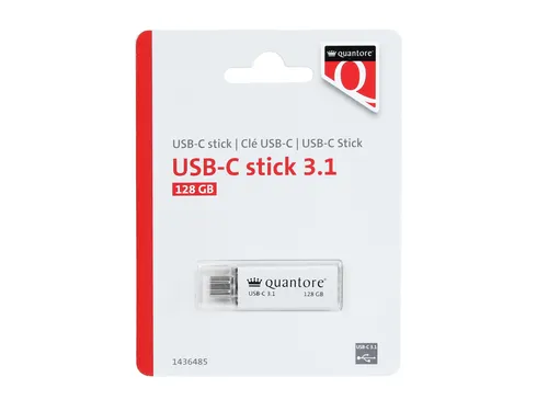 USB stick 3.1 Quantore USB-C 128GB zilver