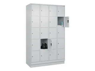 lockerkast HxBxD 1950x1200x500mm 4x5vakken cil.-slot sokkel - 1