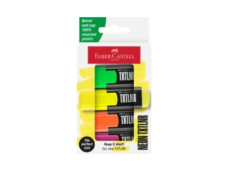 Markeerstift Faber-Castell TXTLNR mini 4st. neon in karton etui - 1