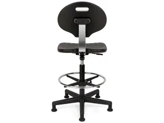 Werkstoel Large Zwart met Glijders Ergonomisch & Stevig - 2