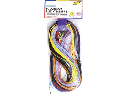 Scoubidoo touwtjes Folia 100cm 100 stuks assorti kleuren