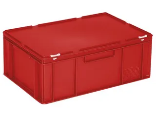 Euronorm Stapelkrat Hxlxb 230X600X400Mm 43L Met Deksel Rood - 1