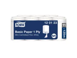 Poetsrol Tork M1 120123 1-laags 21.5x120m 11 rollen wit