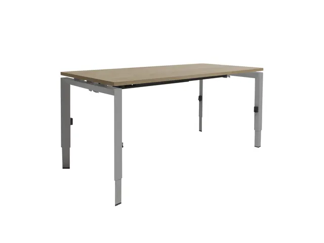 Bureau Linesto N4 hoogte instelbaar 120x80cm blad Havana, Alu poot