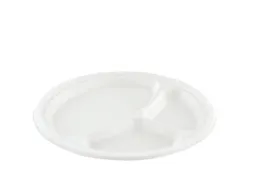 Bord IEZZY 260mm 3 vaks suikerriet PFAS-vrij wit 50 stuks