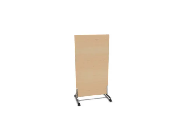 scheidingswand,HxB 1545x800mm,wand hout,frame staal,rollen,NE-esdoorn