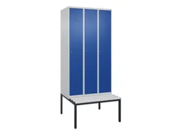 locker met bank,HxBxD 2120x900x815mm,3vak,vak B 300mm,cil.-slot