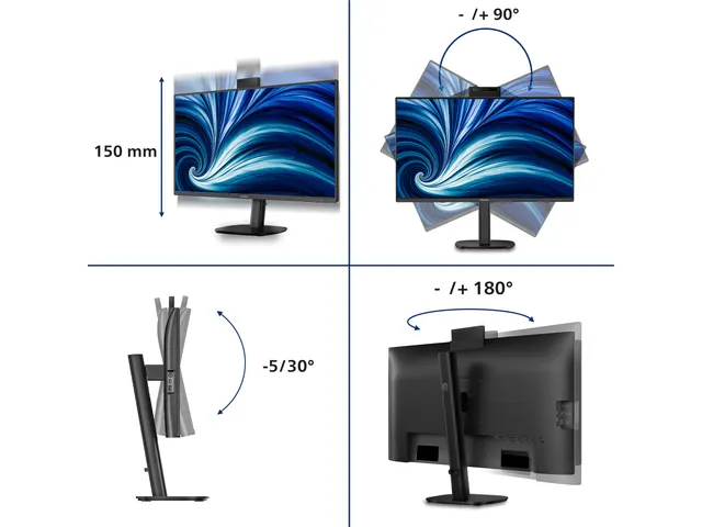 Ecran PC 27 inch Philips 27B2N3500JH Quad HD LCD noir