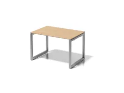 bureau,HxBxD 740x1200x800mm,blad esdoorn,sledeframe zilverkleurig