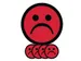 Magneet smiley 25mm emotie bedroefd rood 5 stuks