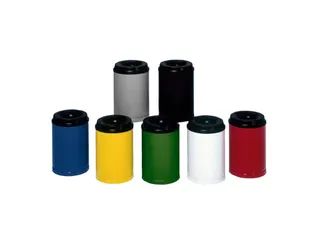 prullenmand,vlamdovend,50l,HxØ 520x375mm,kop zwart,romp staal RAL9016 - 1