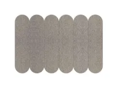 Akoestische PET-vilt ovale stroken donkergrijs 30x120cm 6 stuks