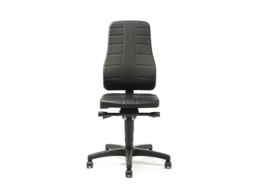 Werkstoel Ergoplus 40 Kunstleer Zwart 450-600mmx460x410-470mm Wielen
