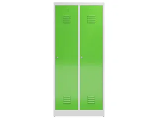 garderobekast 1800x800x500mm 2vak klink sokkel romp RAL7035 RAL6018 - 2