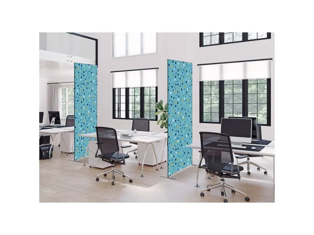Cloison de séparation Textile Deco 100x200cm Points Bleu ECO