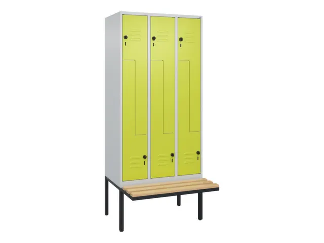 Z-garderobekast,HxBxD 2120x900x815mm,6vak,vak B 300mm,draaigrendel