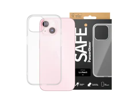 PanzerGlass SAFE. by TPU Case Transparent iPhone 15, Hoes, Apple, A