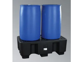 PE-opvangbak,v. 2x200l vat,opvangvol. 236l,HxBxD 440x1300x750mm - 2
