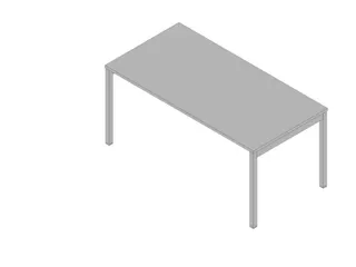 bureau HxBxD 730x1600x800mm blad grijs 4-voeten aluminium - 1