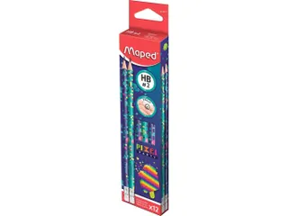 Potlood Maped Pixel Party met gum - 1