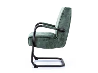 Luxe Vergaderstoel Dunton Hunter Velours Zwart Sledeframe - 2