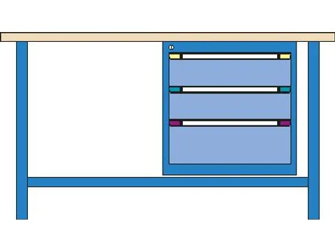 werkbank,HxBxD 840x1500x700mm,multiplexblad,RAL7035,front RAL7035