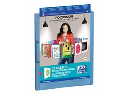 Personaliseerbare ringmap Polyvision A4 2 rings O-mech 25mm blauw