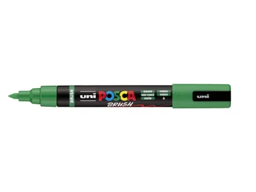 Paintmarker Uni POSCA PC-5BR brushpunt M donkergroen