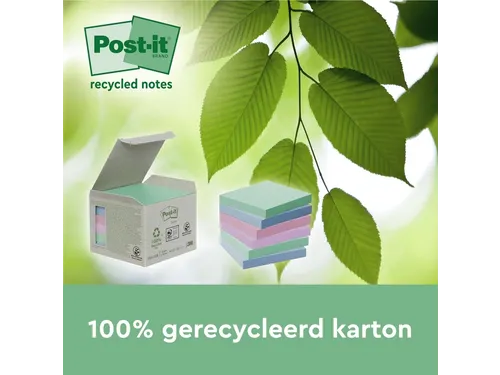 Memoblok 3M Post-it 654 RSSCOL 76x76mm assorti kleur 3+1 gratis