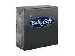 BulkySoft Servetten Zwart 33x33cm 1/4 vouw 2-laags cellulose 2000 stuk