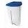 afvalbak,1x120l,HxBxD 890x560x480mm,romp PE wit,deksel PE blauw