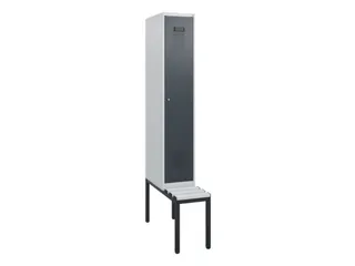 locker met bank,HxBxD 1950x300x815mm,1vak,vak B 300mm,cilinderslot - 2