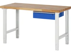 établi HxlxP 790-1140x1500x700mm plateau hêtre force 750kg 4 pieds