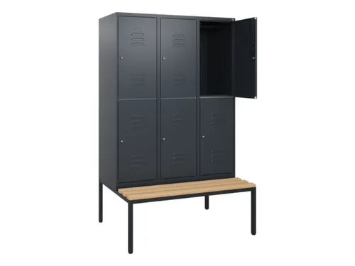 Dubbeldekse dekenkist,HxBxD 1950x1200x815mm,3x2vak.,vak B 400mm