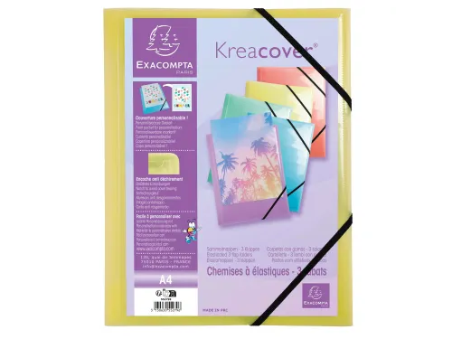 Elastomap Kreacover A4 3 Kleppen Assorti Pastel
