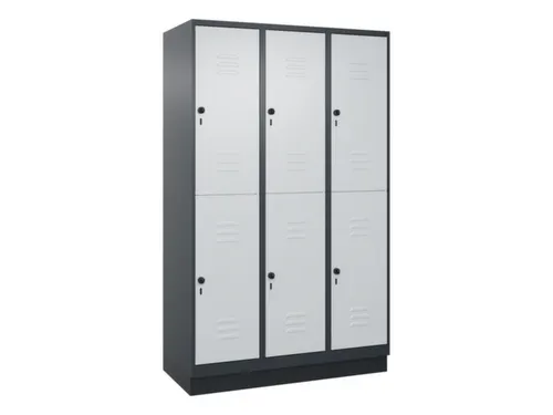 dubbeldekse locker,HxBxD 1950x1200x500mm,3x2vak.,vak B 400mm