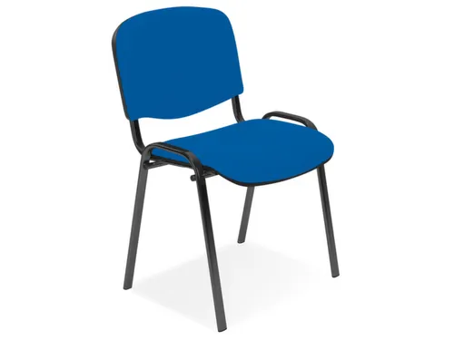 Bezoekersstoel,4Voeten Ovale Buis Zwart,Zitting Stof Blauw