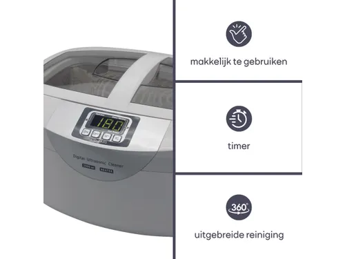 Ultrasone Reiniger Met Tijdschakelaar 2.6 Liter