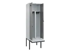 PBM-locker met bank,HxBxD 2120x600x815mm,2vak,vak B 300mm,draaigrendel