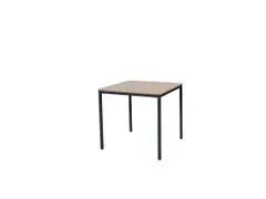 Domino Basic Tafel Vaste Hoogte 800x800mm Hav/Kers 25mm Zwart 4-Poots