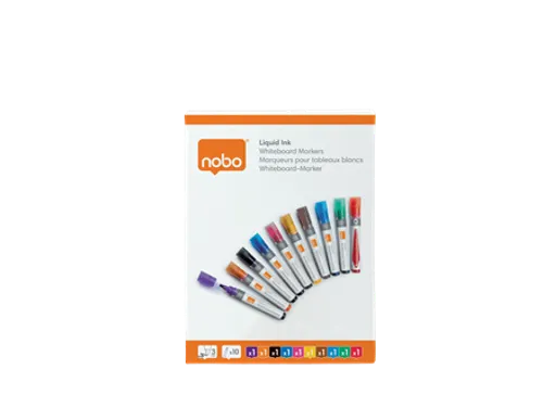 Viltstift Nobo whiteboard Liquid ink rond assorti 3mm 10st