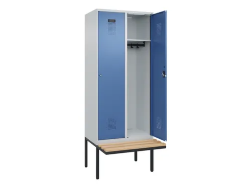 locker met bank,HxBxD 2120x800x815mm,2vak,vak B 400mm,cilinderslot