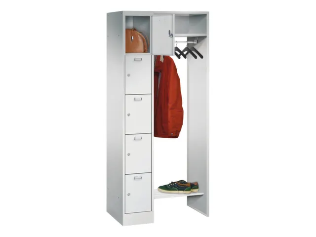 personeelsgarderobe cil.slot 1950x750x500mm 1x5 vakken 300mm RAL7035