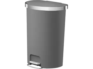 Hana pedaalemmer halfrond 55 Liter Plastic Grijs - 1