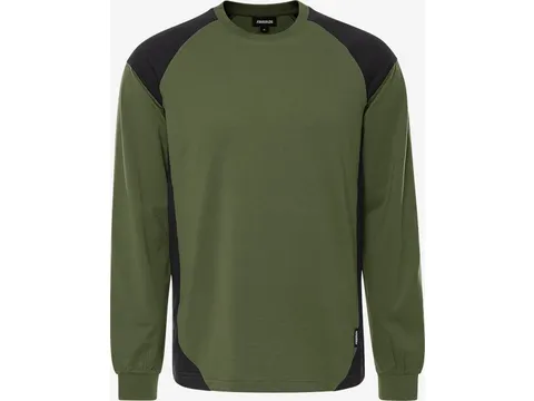 Fristads 7071 GTM T-shirt lange mouw kakigroen/zwart maat L, per stuk