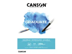 Aquarelpapier Canson Graduate Watercolour 20vel 250gr A4 natuurlijk wi