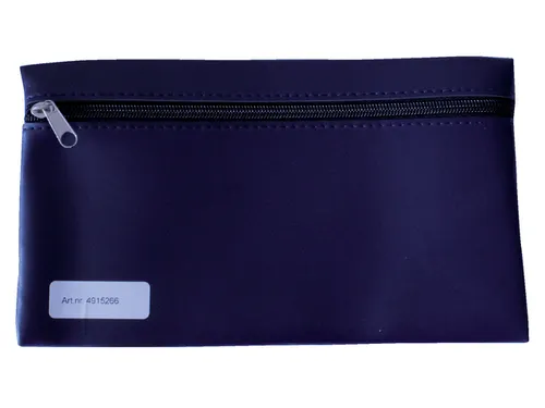 Schooletui 15x26cm met rits skai donkerblauw