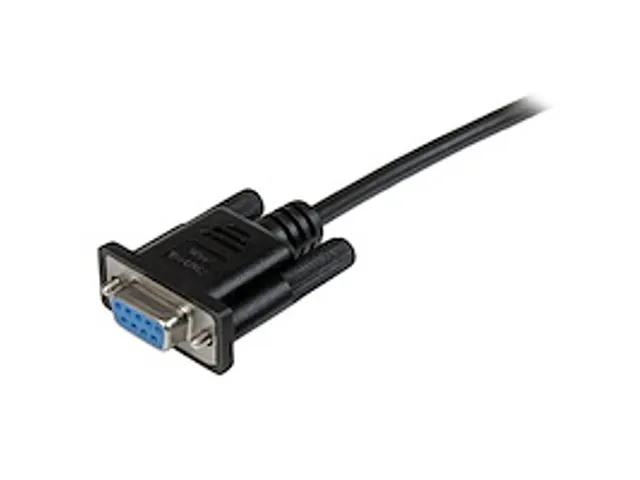 2m zwarte DB9 RS232 seriële nullmodemkabel F/F