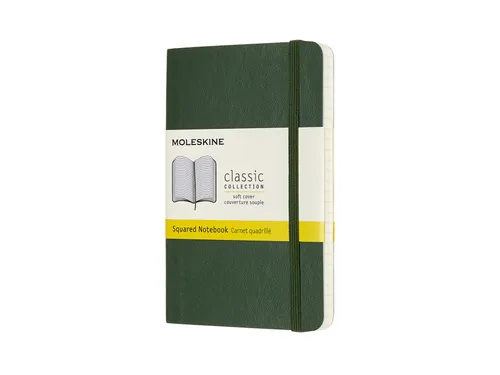 Notitieboek Moleskine pocket 90x140mm ruit 5x5mm soft cover zwart