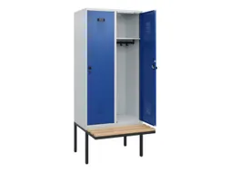locker met bank,HxBxD 1950x800x815mm,2vak,vak B 400mm,draaigrendel